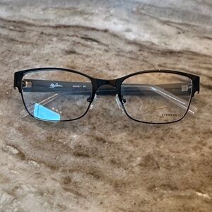 Eyewear Metal Rectangle Glasses - Black